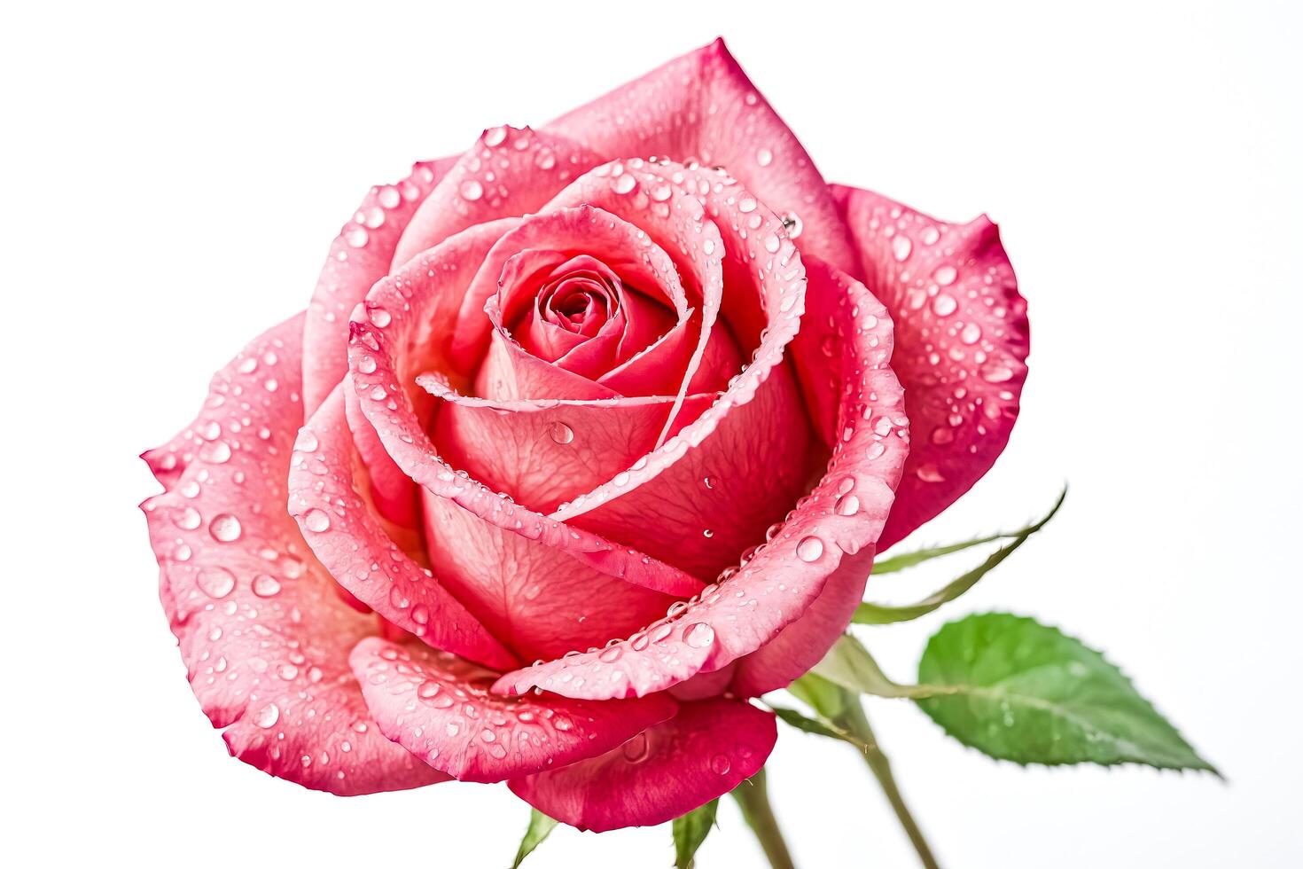 Pink Rose with Water Droplets photo