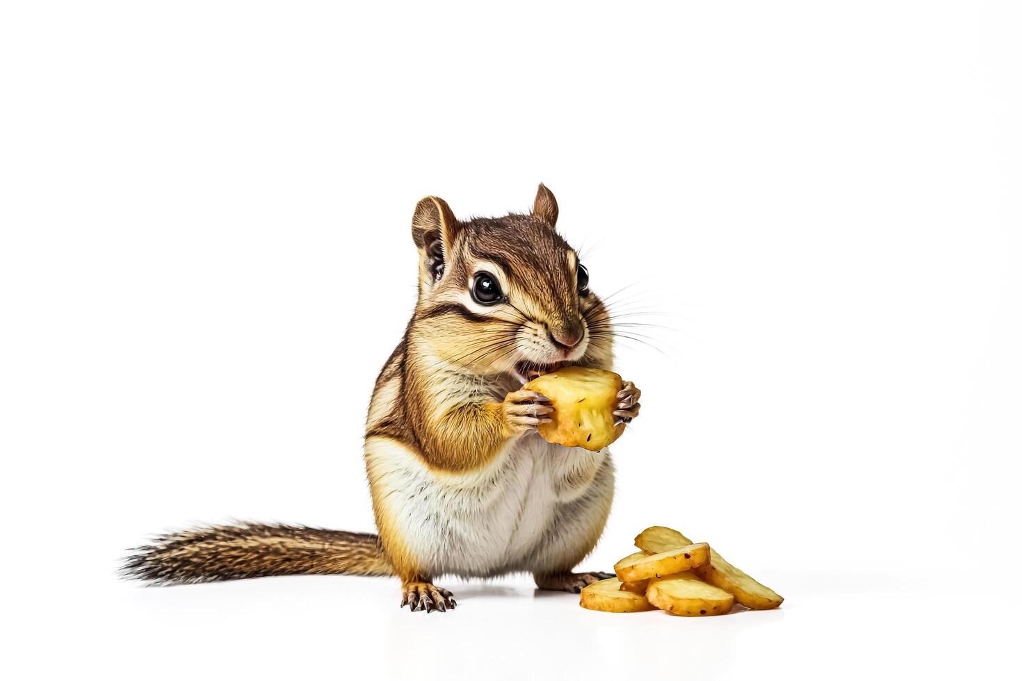 Chipmunk Eating Potato Chips photo