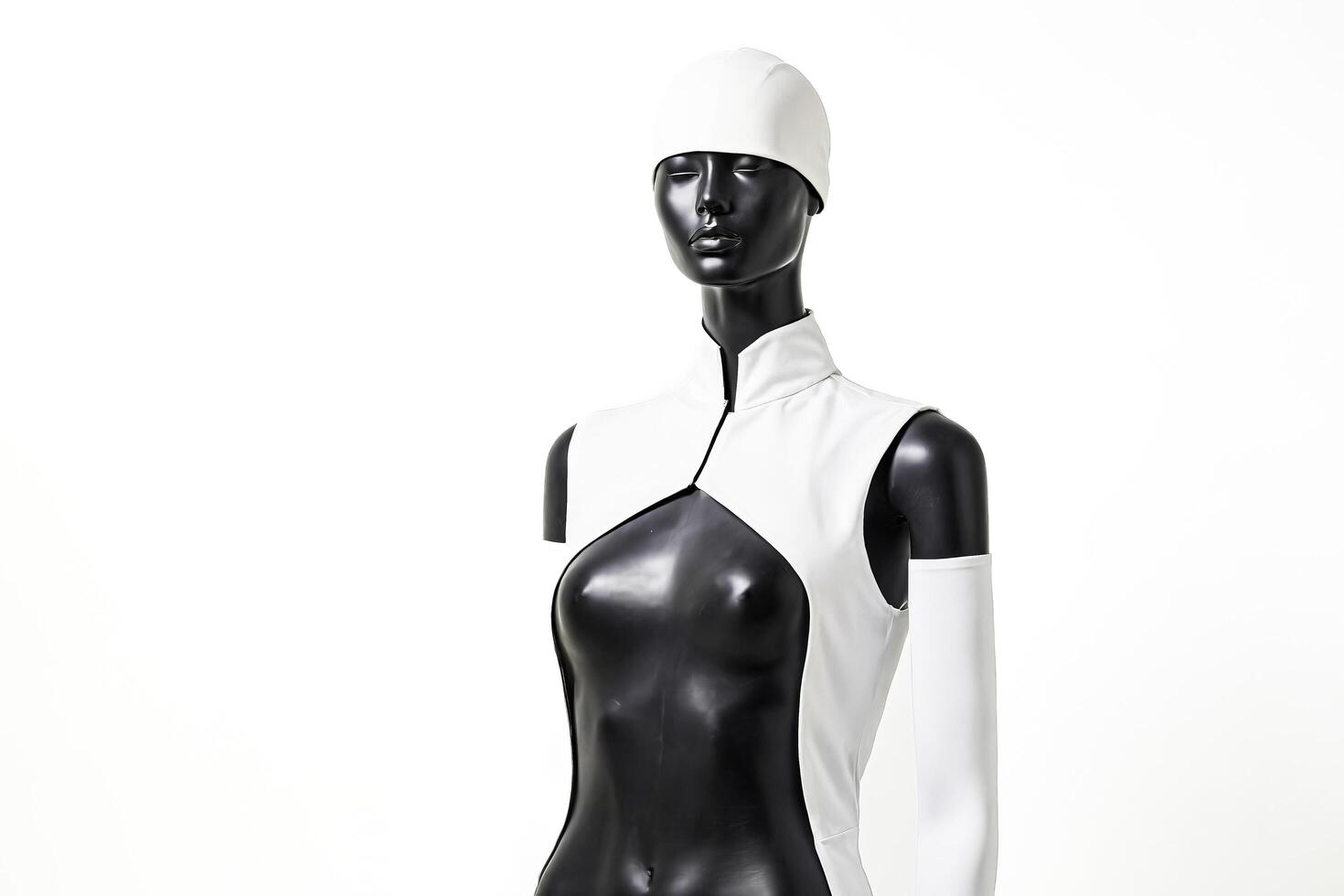 White Swim Cap on Mannequin photo