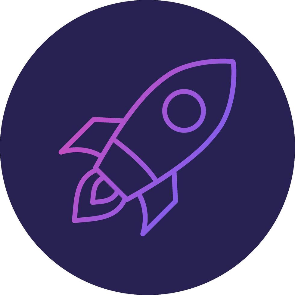 Rocket Line Circle Gradient Icon Design vector