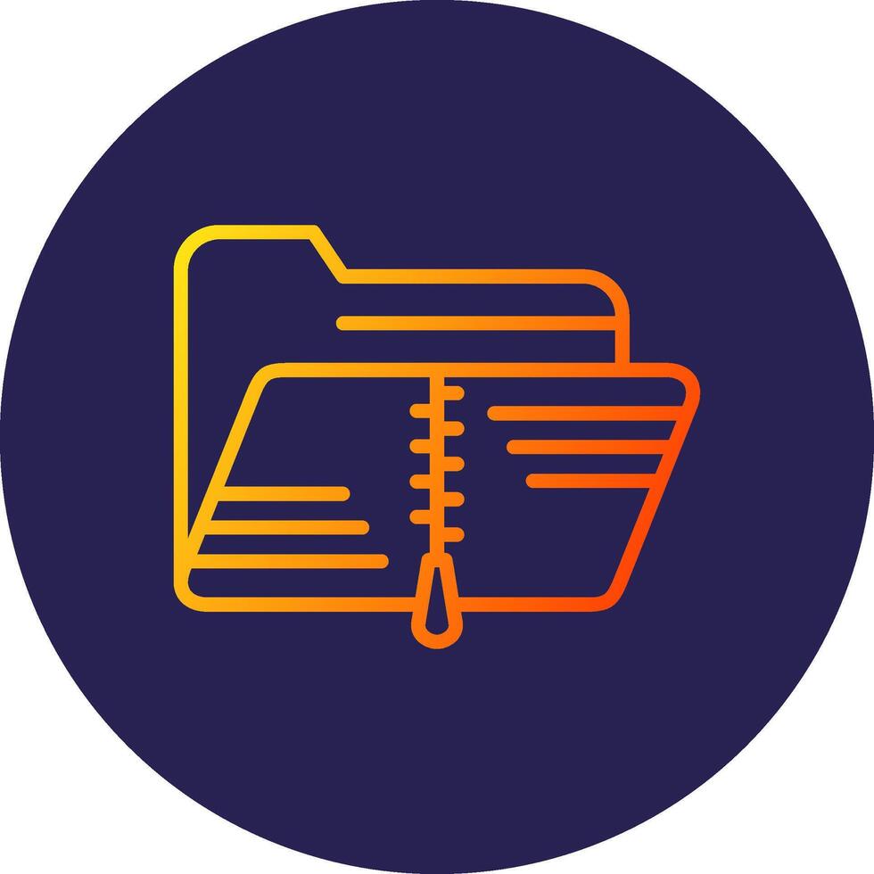 Zip Folder Line Circle Gradient Icon Design vector