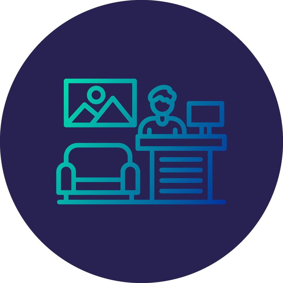 Lobby Line Circle Gradient Icon Design vector