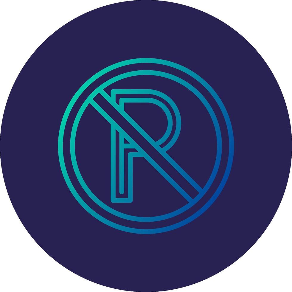Parking Line Circle Gradient Icon Design vector