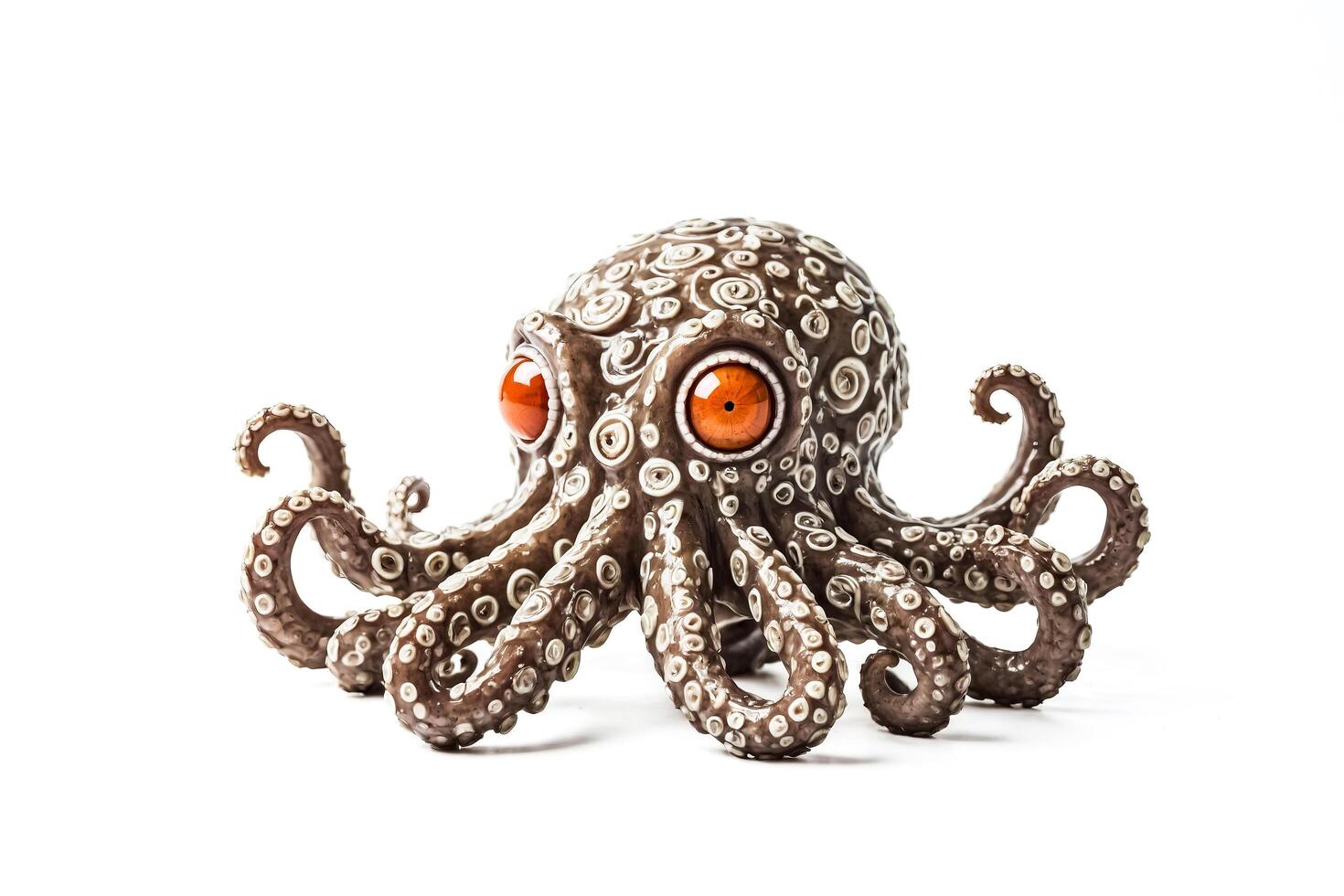 Octopus with Big Eyes Isolated on White Background photo