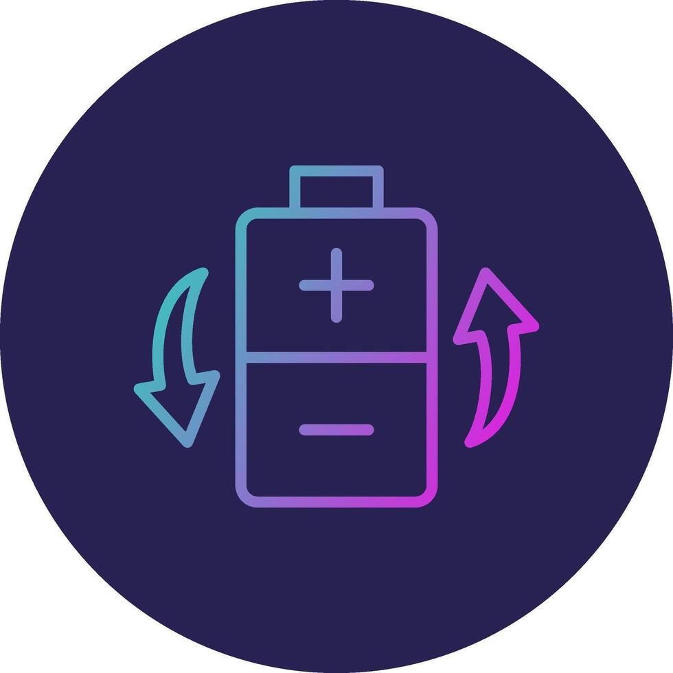 Rechargeable Battery Line Circle Gradient Icon Design vector