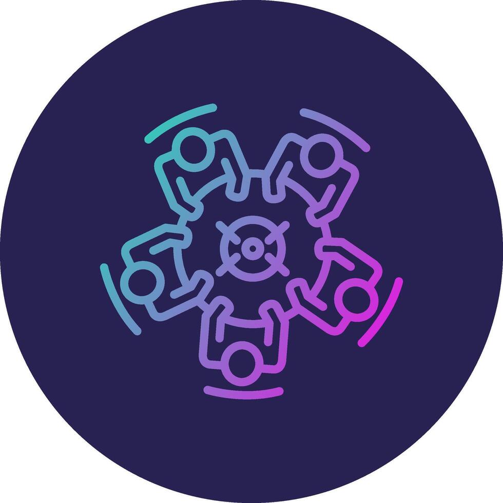 Round Table Line Circle Gradient Icon Design vector