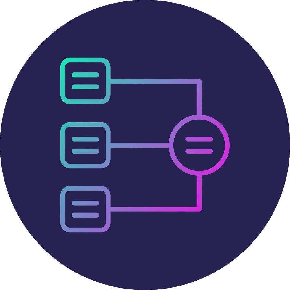 Radial List Line Circle Gradient Icon Design vector
