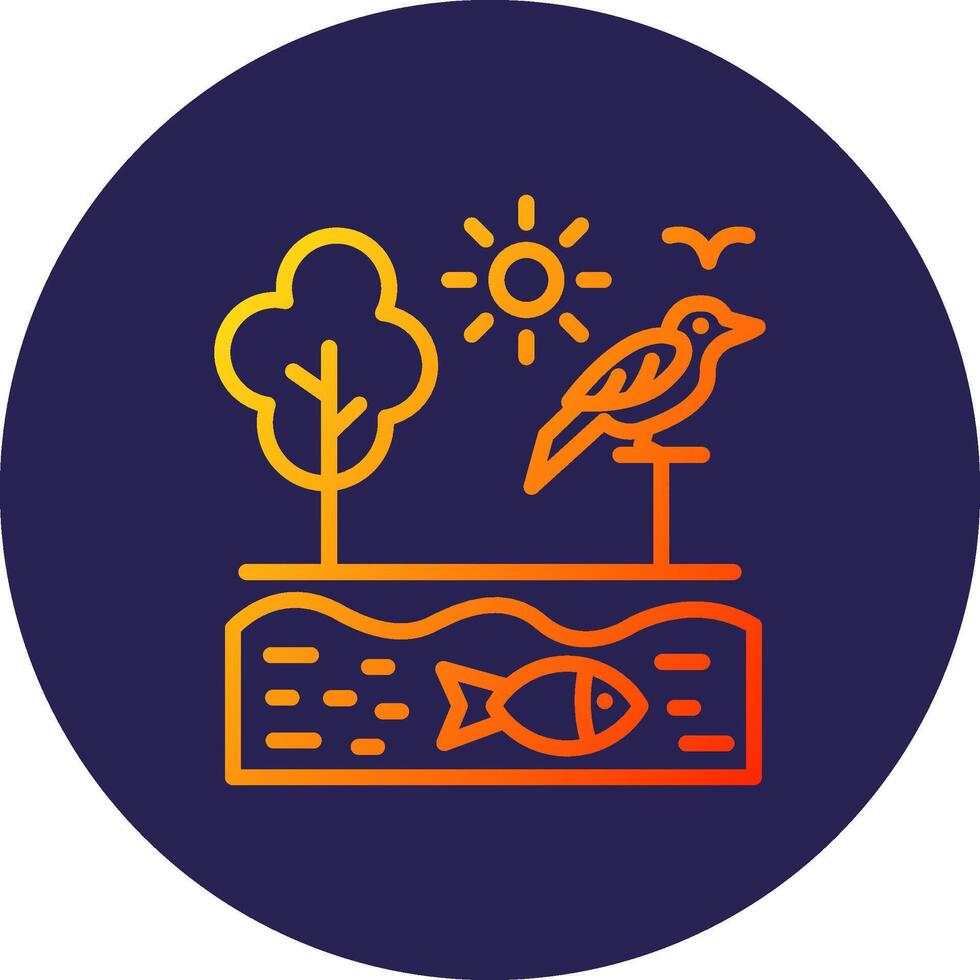 Ecosystem Line Circle Gradient Icon Design vector
