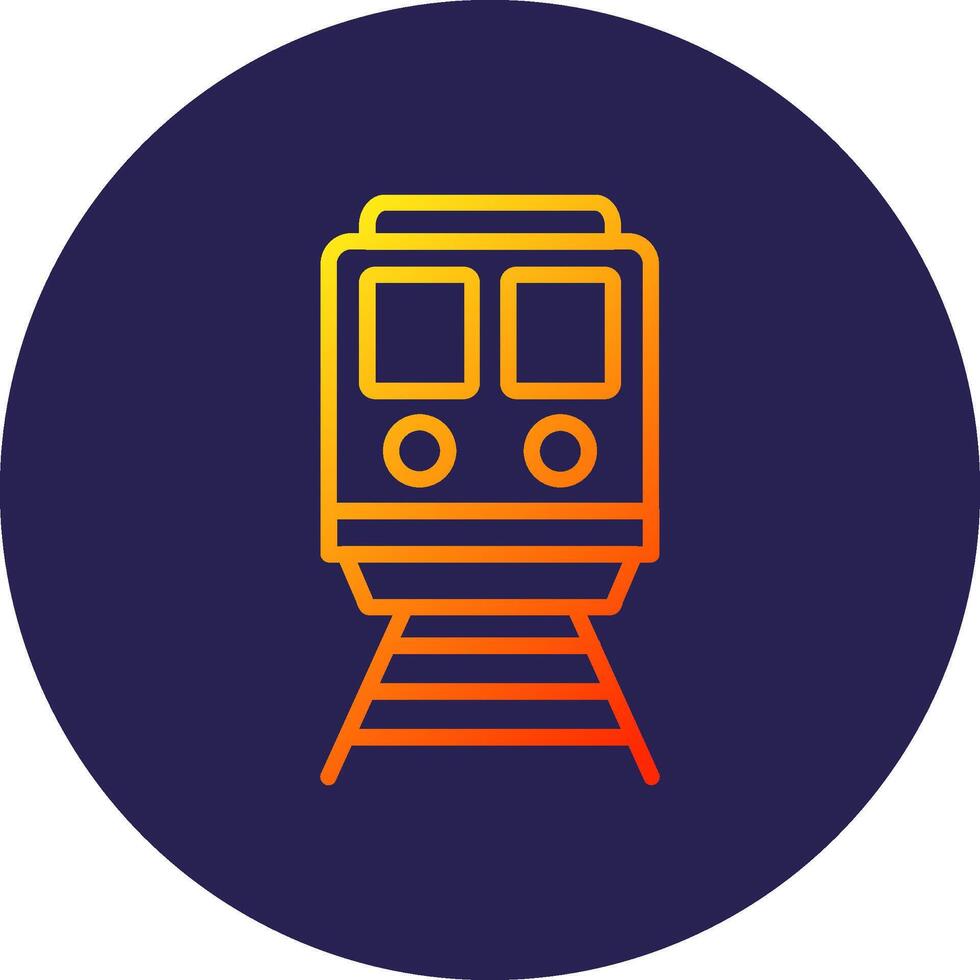 Train Line Circle Gradient Icon Design vector