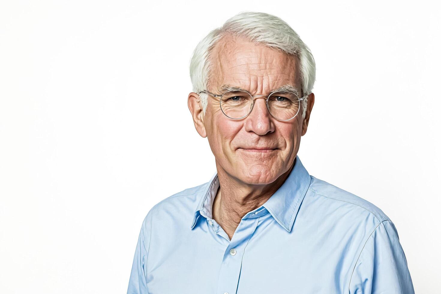 Portrait of a Senior Man with a Skeptical Expression photo