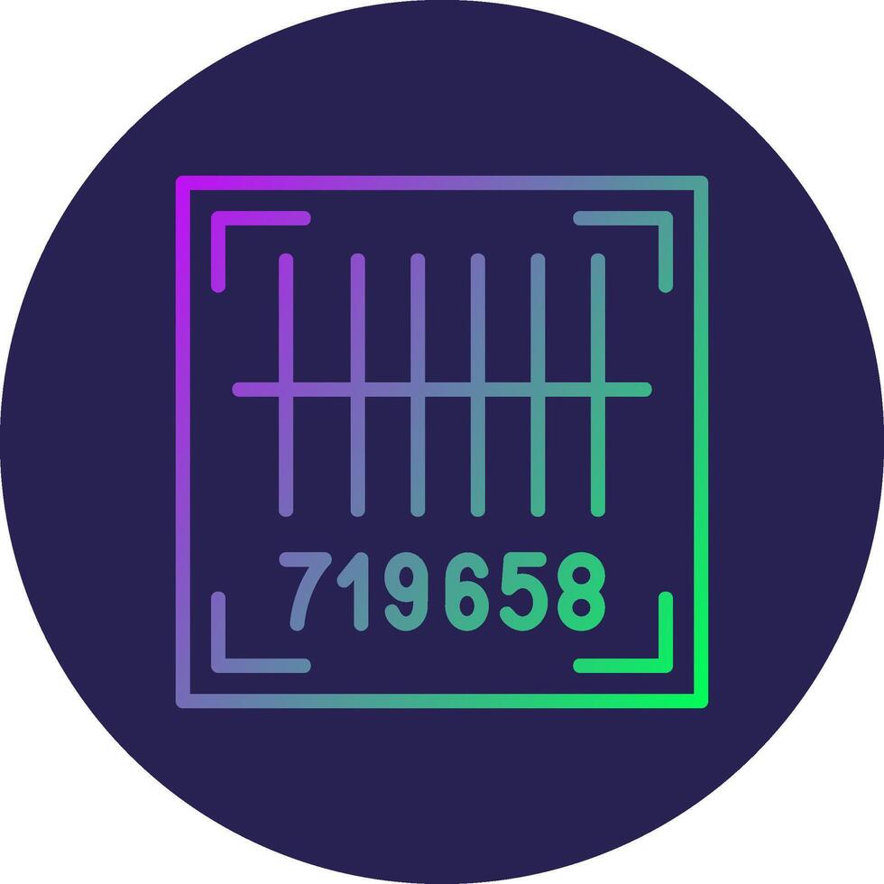 Bar Code Line Circle Gradient Icon Design vector