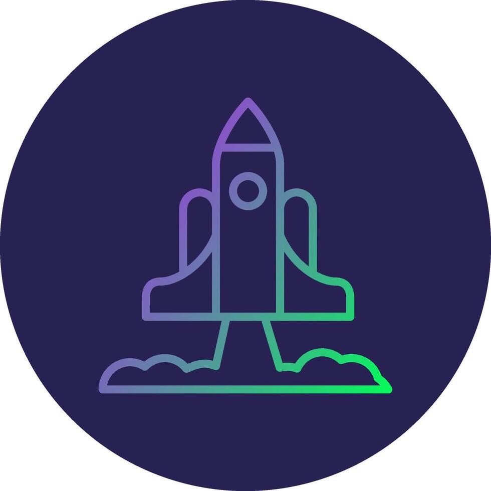 Rocket Launch Line Circle Gradient Icon Design vector