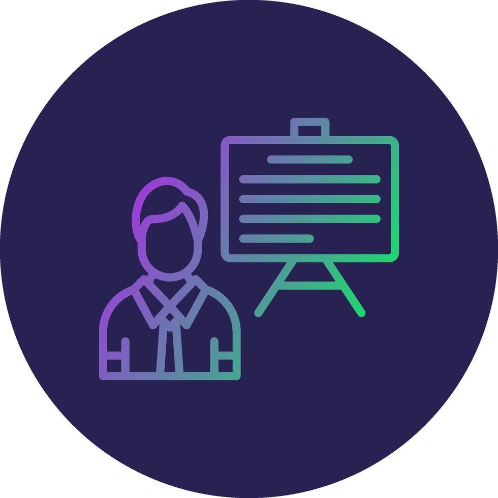 Presentation Line Circle Gradient Icon Design vector