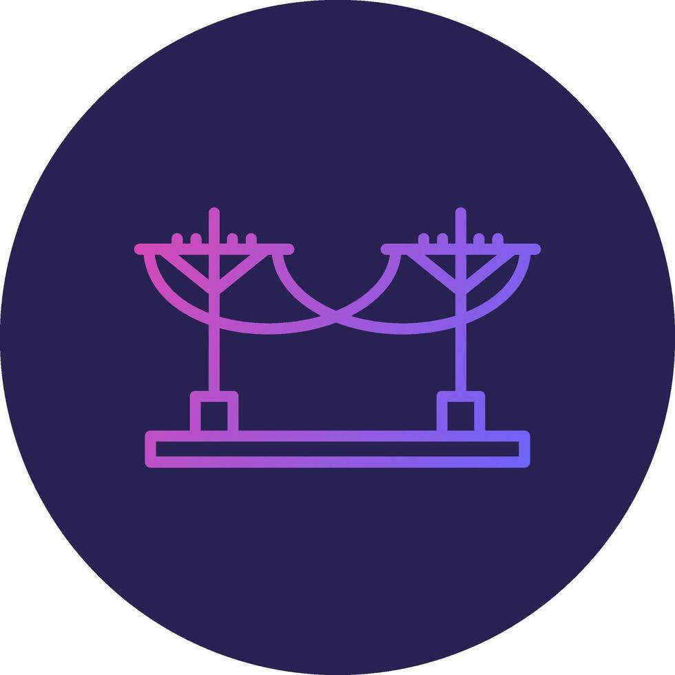 Electric Pole Line Circle Gradient Icon Design vector