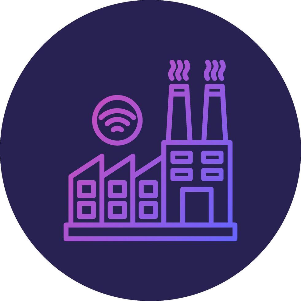 Factory Line Circle Gradient Icon Design vector