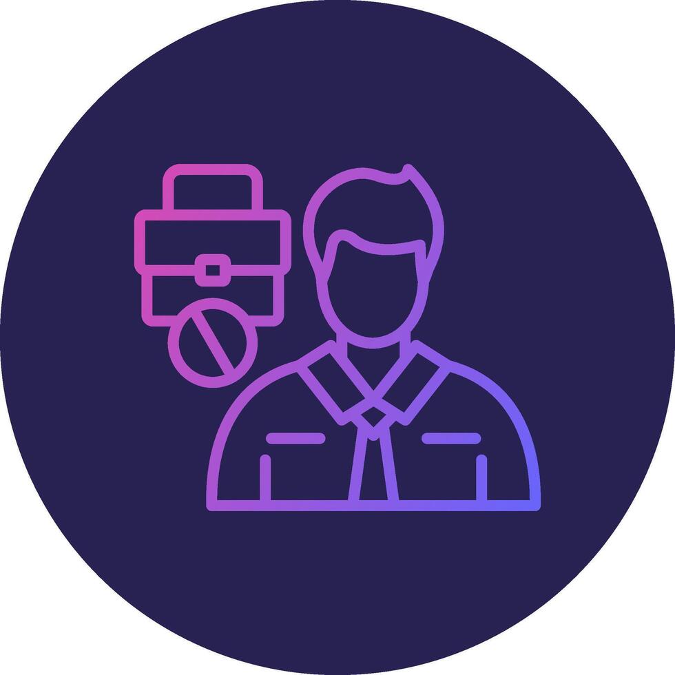 Job Loss Line Circle Gradient Icon Design vector