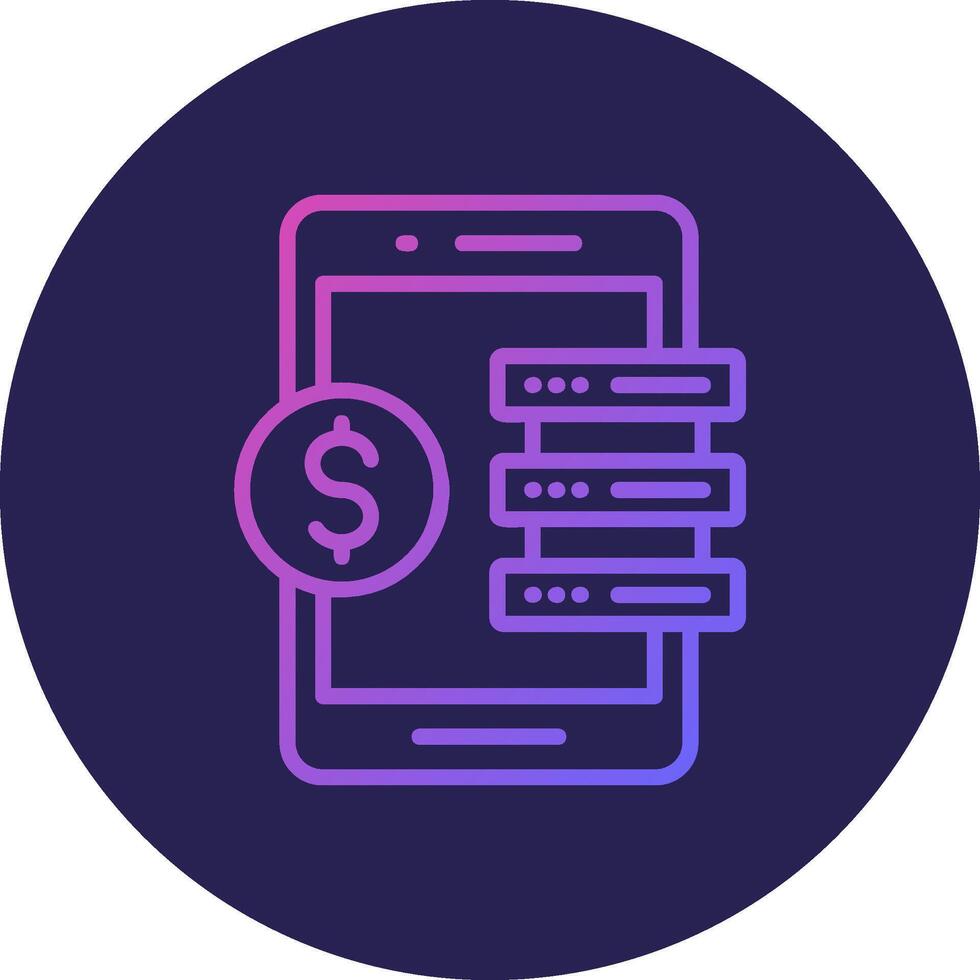Mobile Data Restore Line Circle Gradient Icon Design vector