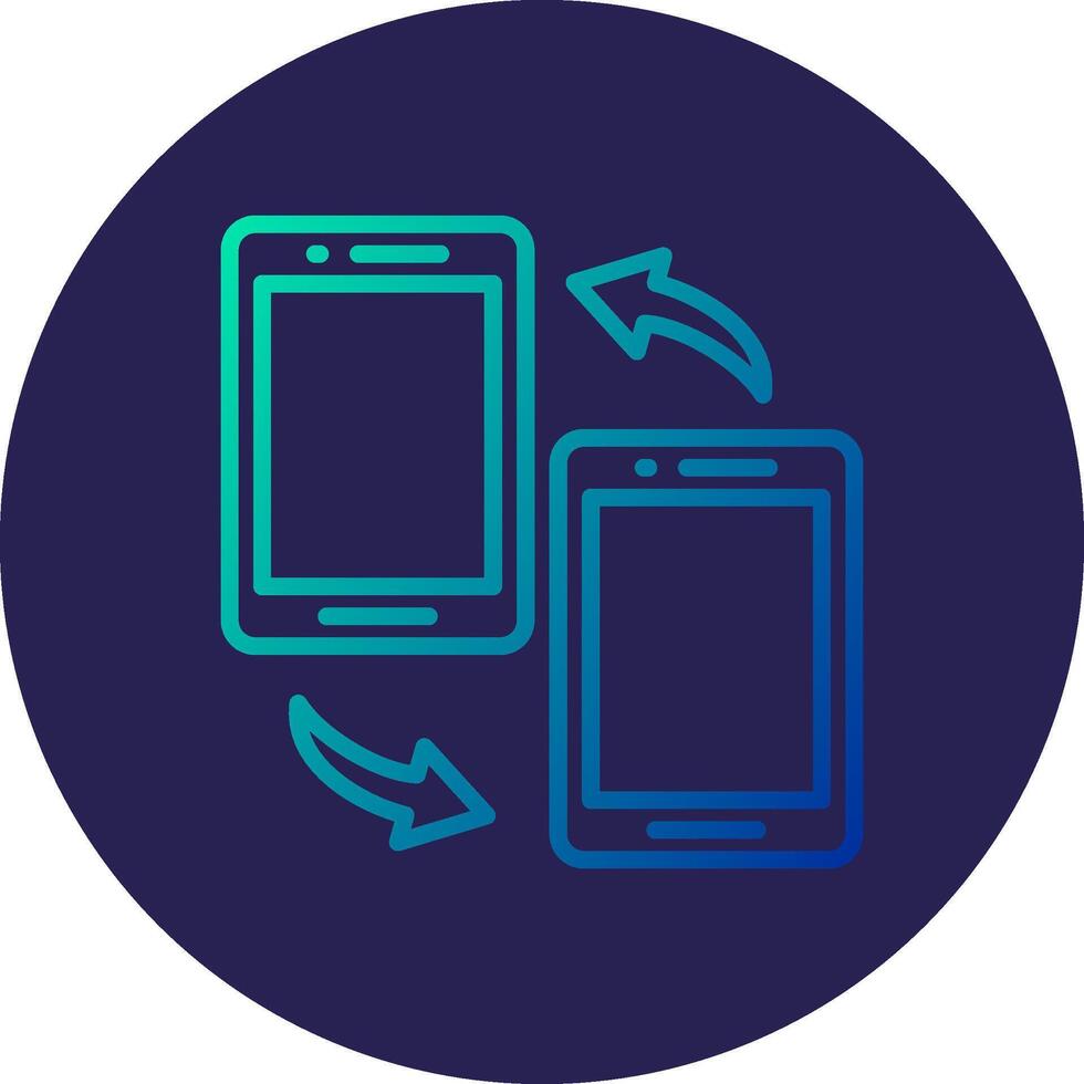 Data Synchronization Line Circle Gradient Icon Design vector