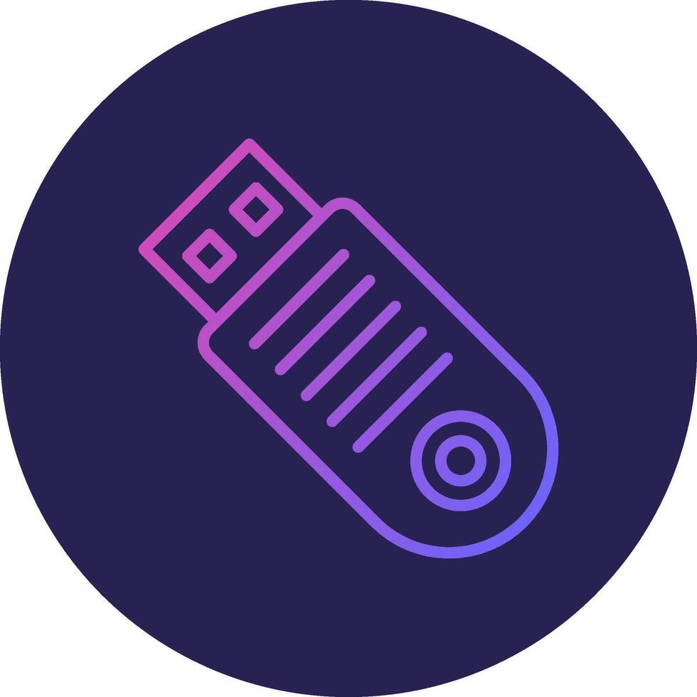 Usb Line Circle Gradient Icon Design vector