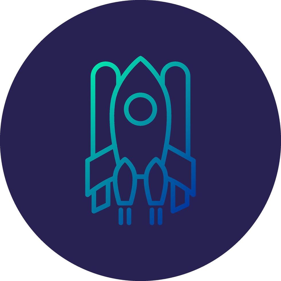 Spaceship Line Circle Gradient Icon Design vector