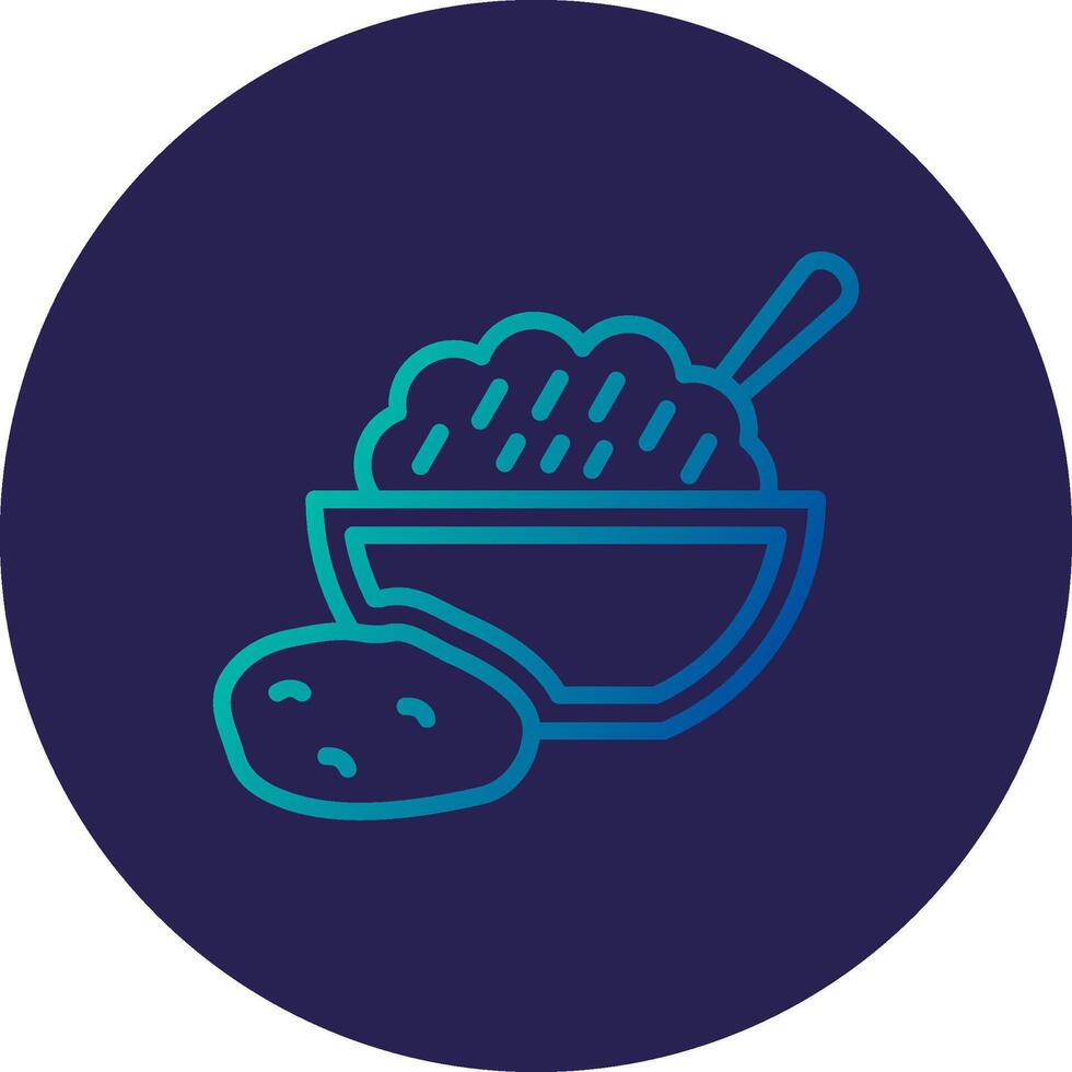 Mashed Potatoes Line Circle Gradient Icon Design vector