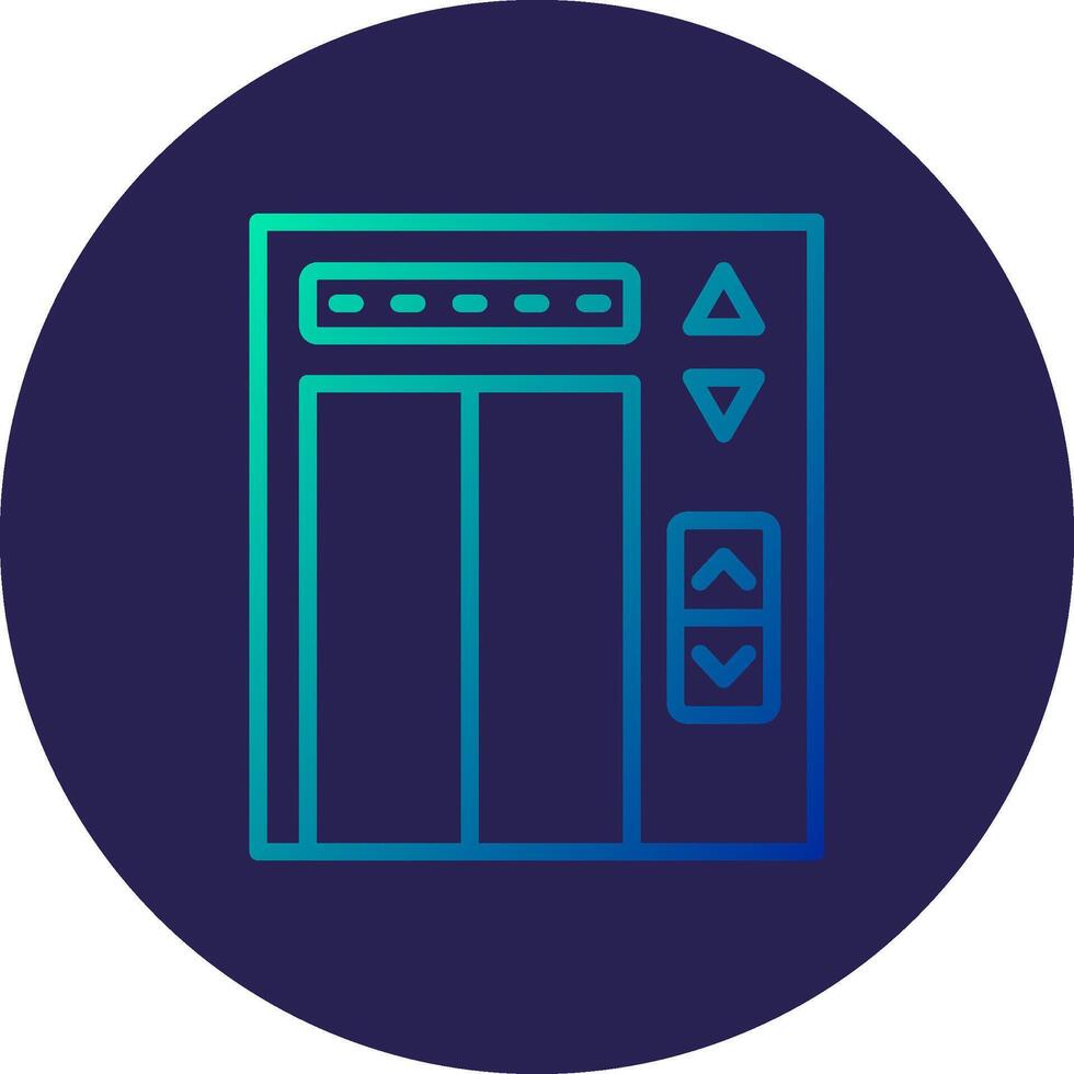Modern Elevator Line Circle Gradient Icon Design vector