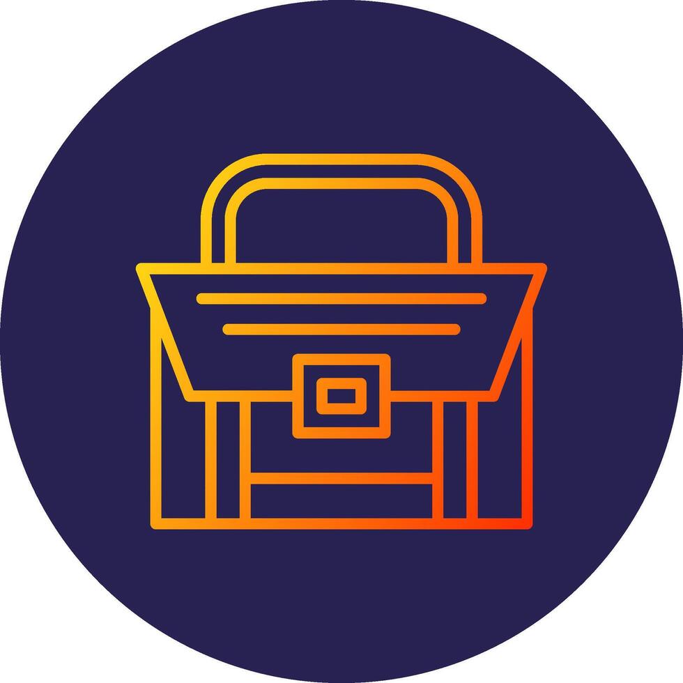 Suitcase Line Circle Gradient Icon Design vector