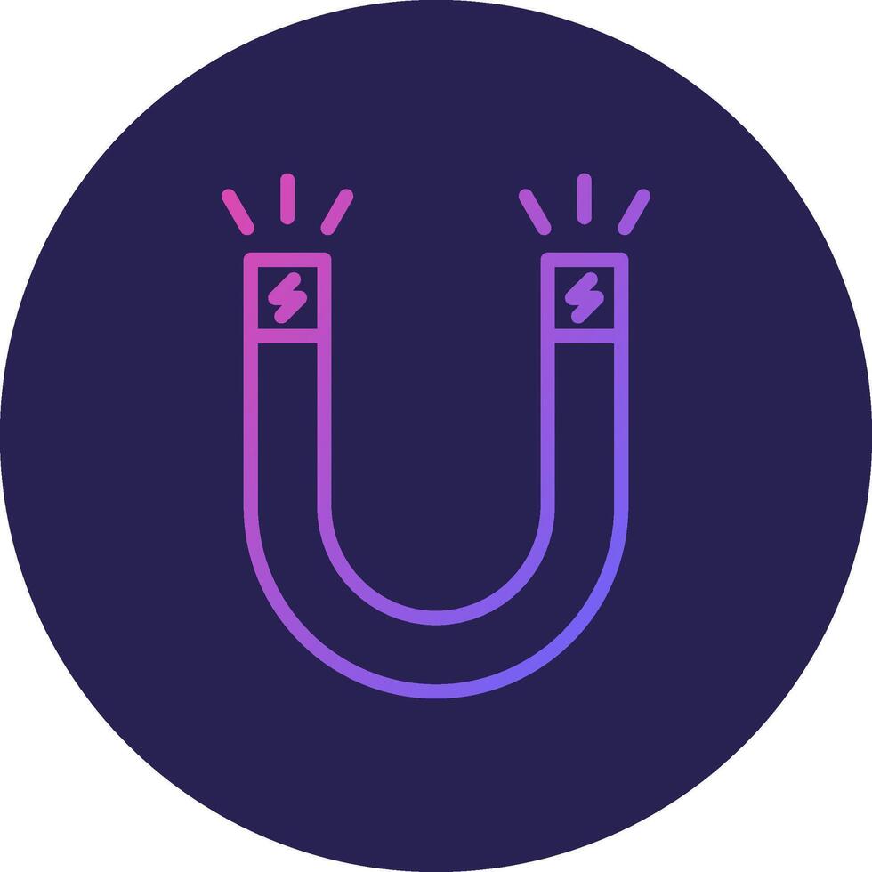 Magnetism Line Circle Gradient Icon Design vector