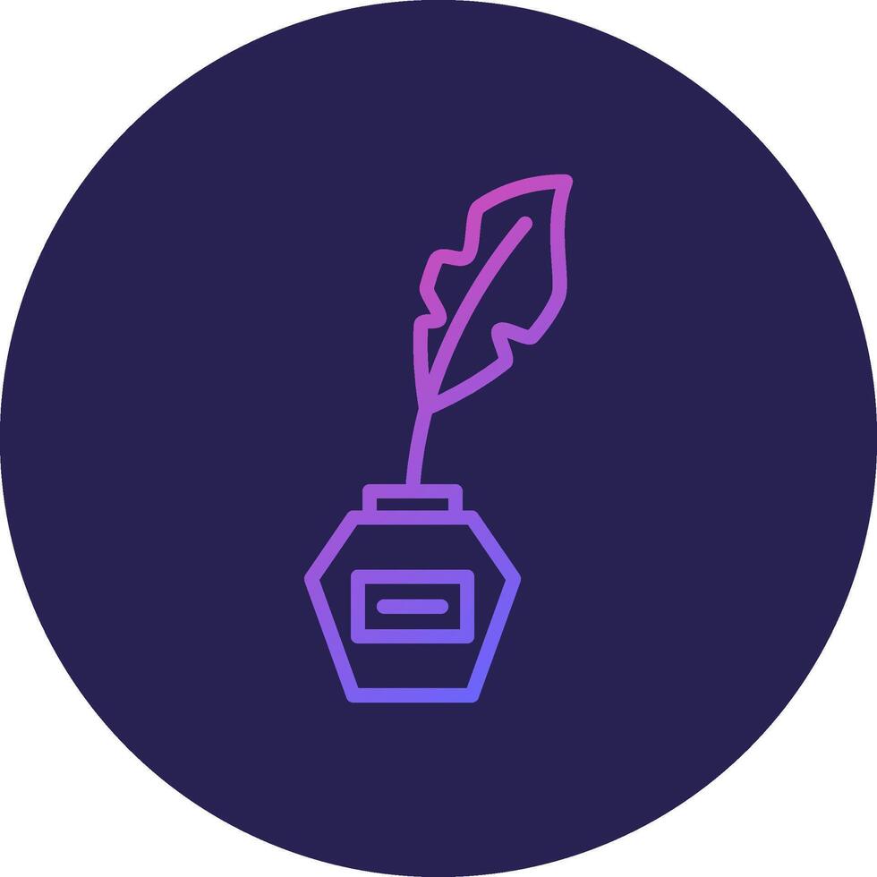 Quill Line Circle Gradient Icon Design vector