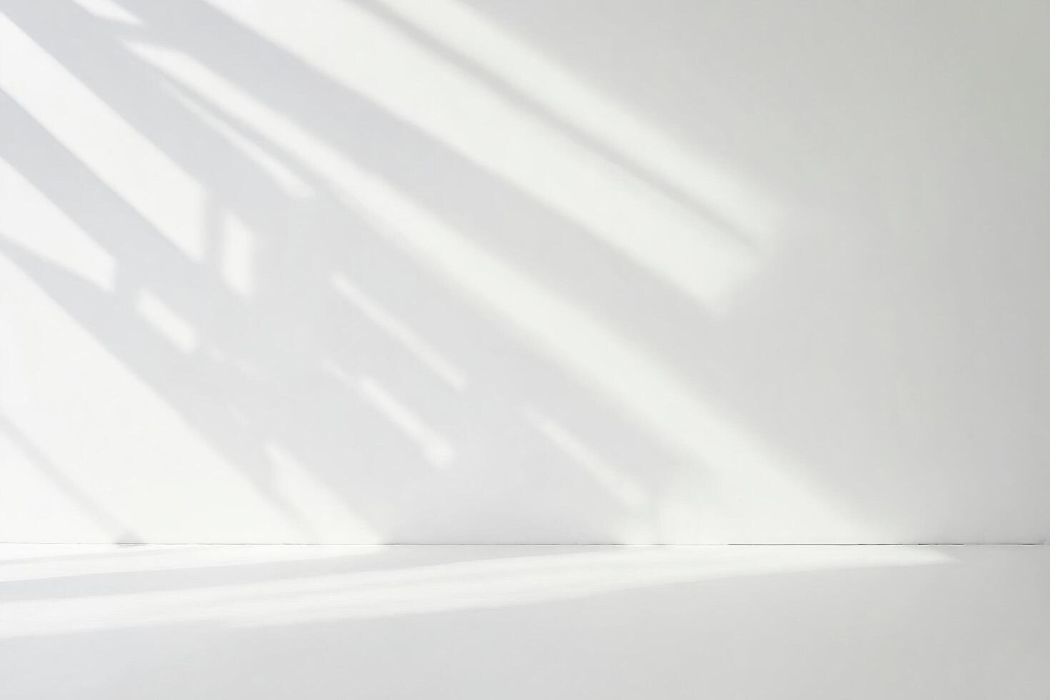 Sunlight Shadow on White Wall photo
