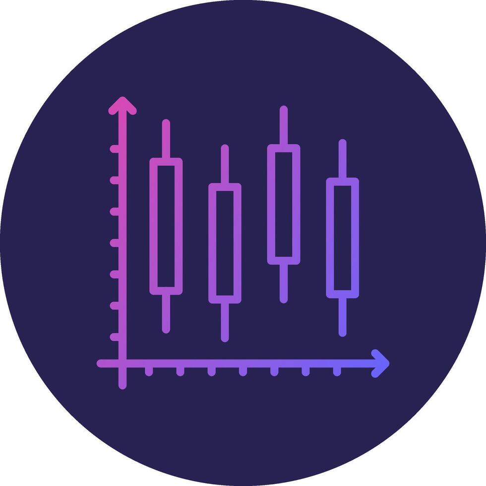 Stock Chart Line Circle Gradient Icon Design vector