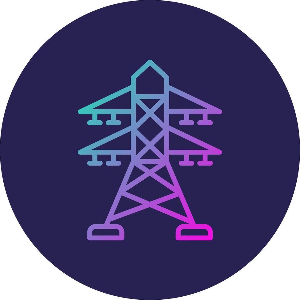 Power Tower Line Circle Gradient Icon Design vector