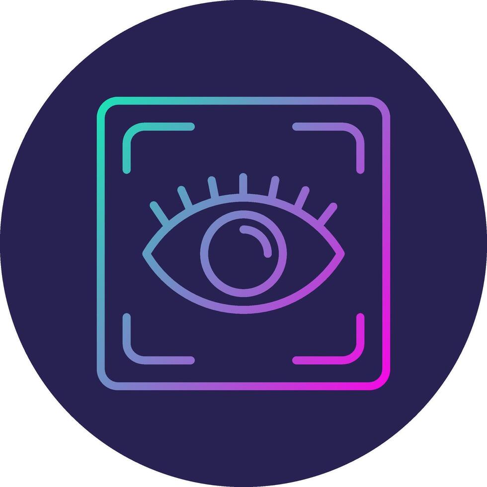 Vision Line Circle Gradient Icon Design vector