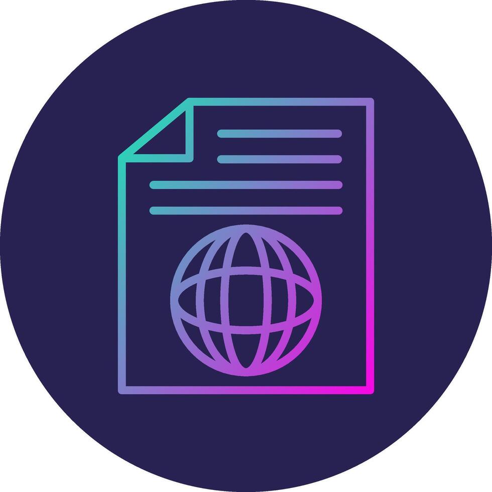 Web Document Line Circle Gradient Icon Design vector