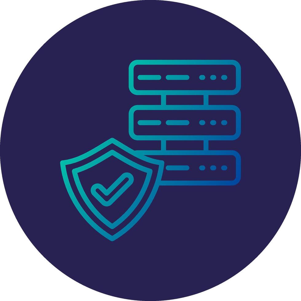 Database Security Line Circle Gradient Icon Design vector