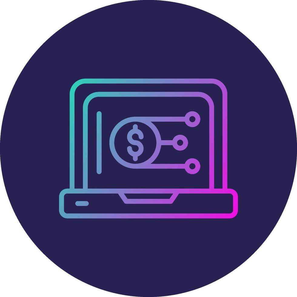 Digital Currency Line Circle Gradient Icon Design vector