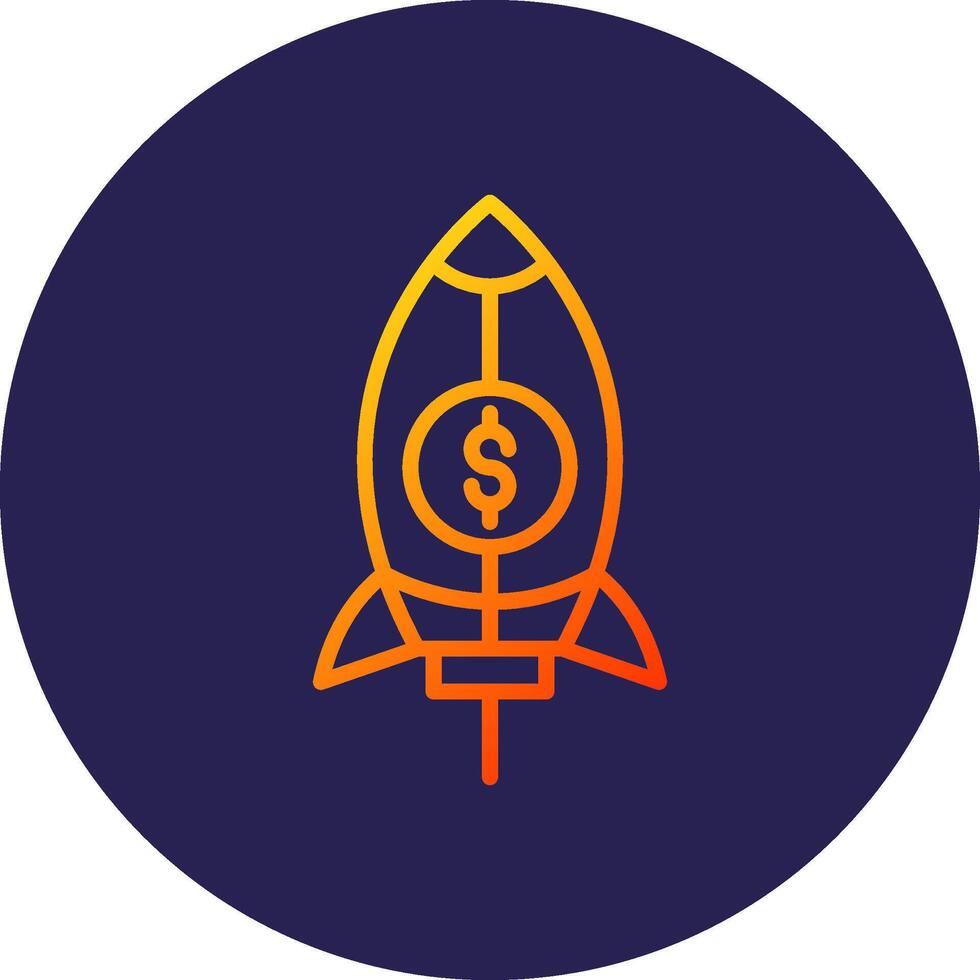 Rocket Line Circle Gradient Icon Design vector