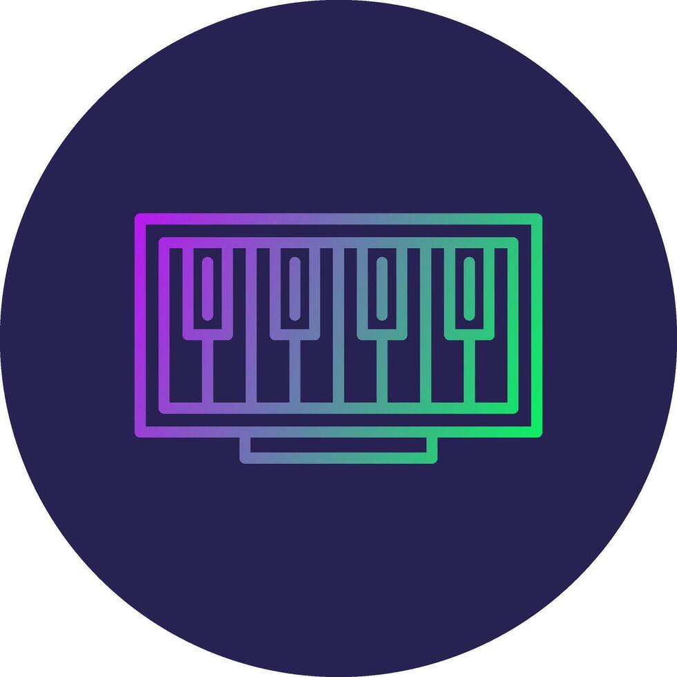 Piano Line Circle Gradient Icon Design vector