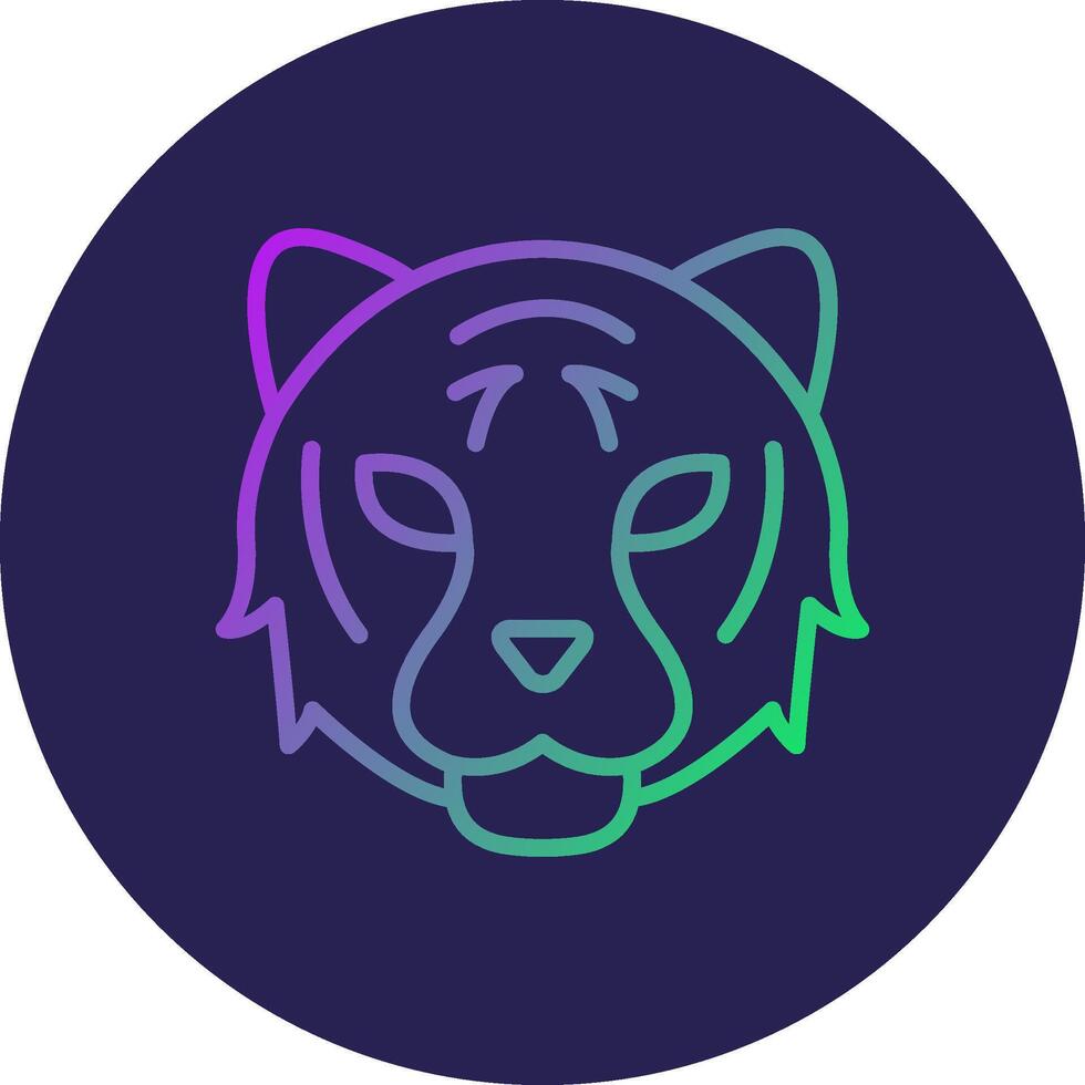 Tiger Line Circle Gradient Icon Design vector