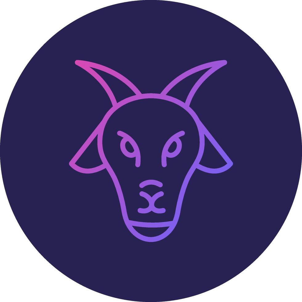 Goat Line Circle Gradient Icon Design vector