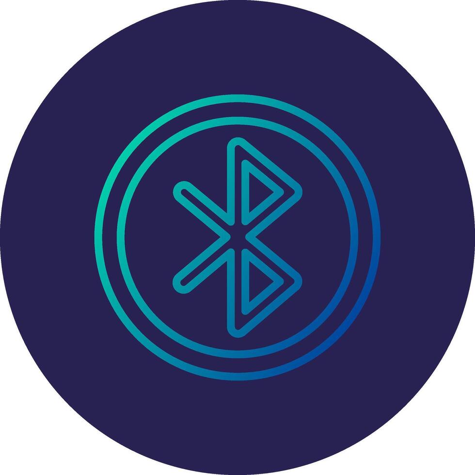 Bluetooth Line Circle Gradient Icon Design vector