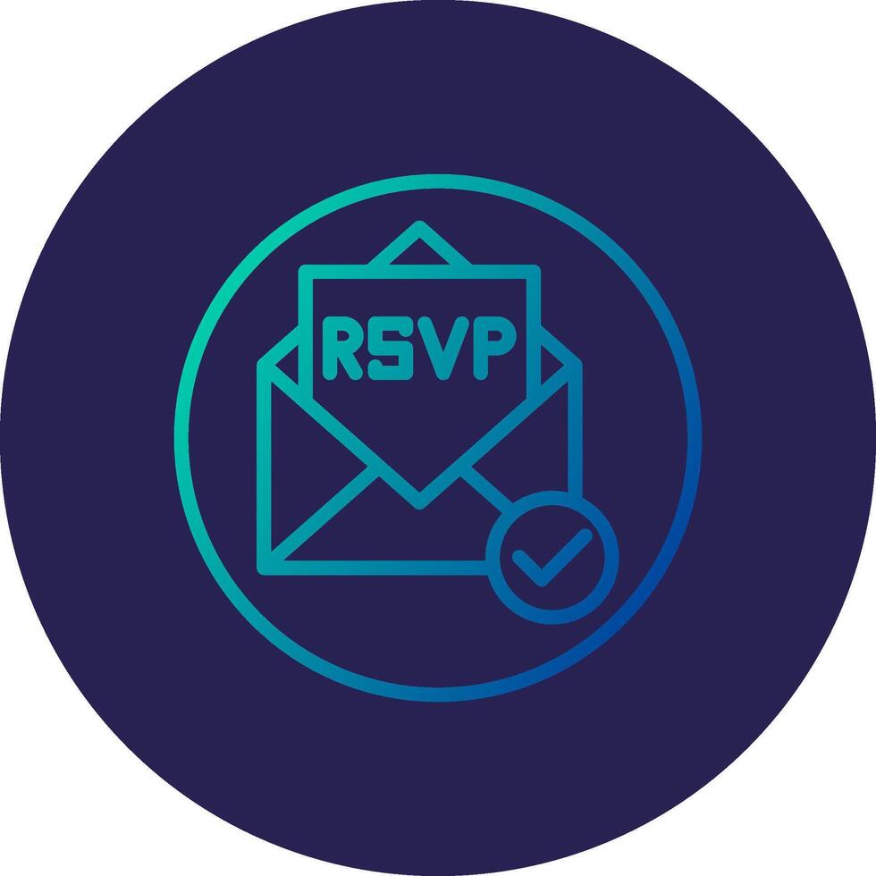 Rsvp Line Circle Gradient Icon Design vector