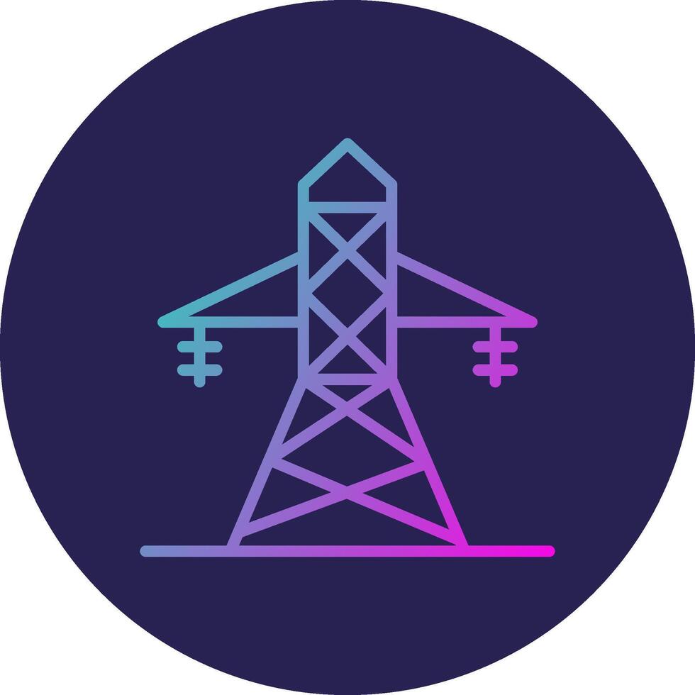 Electric Tower Line Circle Gradient Icon Design vector