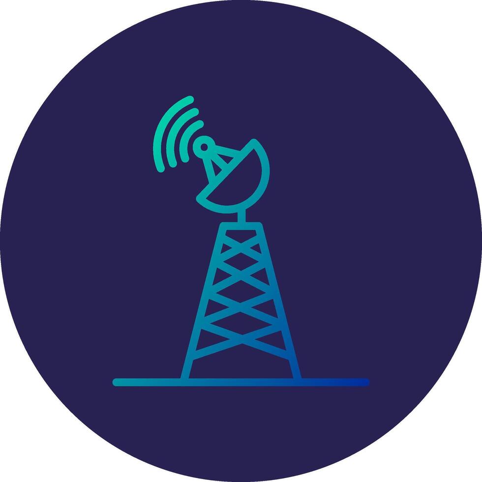 Radar Tower Line Circle Gradient Icon Design vector