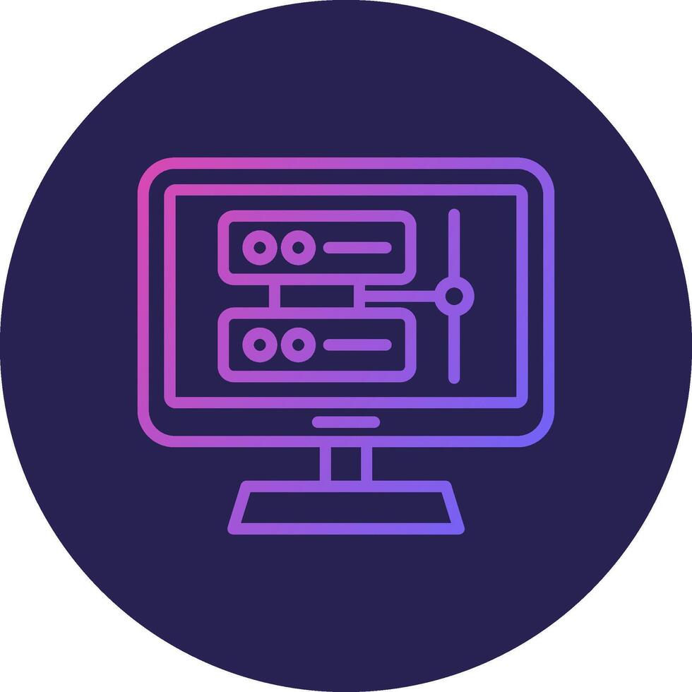 en línea circulo degradado servidor línea circulo degradado icono diseño vector