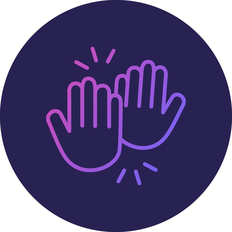 High Five Line Circle Gradient Icon Design vector