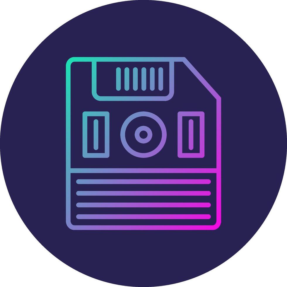 Floppy Disk Line Circle Gradient Icon Design vector