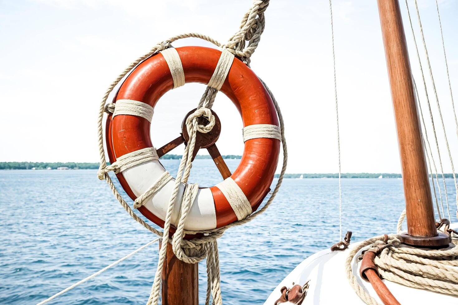 Lifebuoy on a Sailboat photo