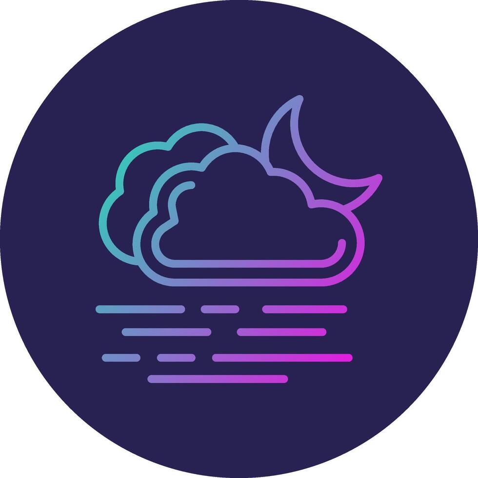 Fog Line Circle Gradient Icon Design vector