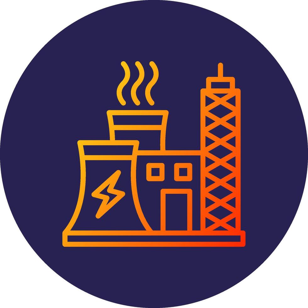 Power Industry Line Circle Gradient Icon Design vector